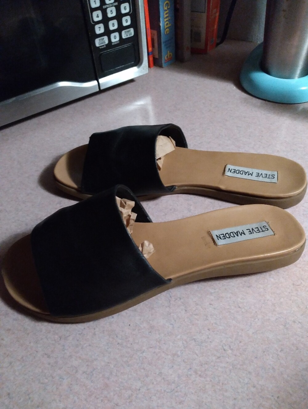 Steve Madden Leather Slides - Picture 2 of 6